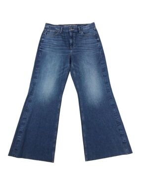 American Eagle low rise Baggy Flare jeans Size 10 short raw hem